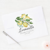 Limoncello Lemon Citrus Floral Wedding Runder Aufkleber (Umschlag)