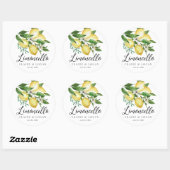 Limoncello Lemon Citrus Floral Wedding Runder Aufkleber (Blatt)