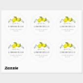 Limoncello Lemon Floral Wedding Vielen Dank Runder Aufkleber (Blatt)