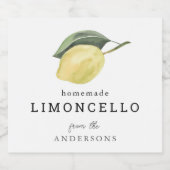 Limoncello Lemon Floral White Alkoholflaschenetikett (Einzelnes Label)