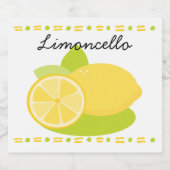 Limoncello Lemon Fruit Alkoholflaschenetikett (Einzelnes Label)
