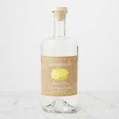 Limoncello Lemon Fruit Personalisiert Vielen Dank Alkoholflaschenetikett (Vorderseite)