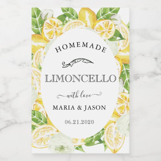 Limoncello Lemon Tree Favor Mini Flaschenetikett Weinetikett (Einzelnes Label)