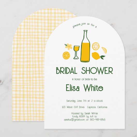 Limoncello Lemonade CUSTOM Brautparty Einladung (Vorne/Hinten)