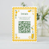 Limoncello Lemonade CUSTOM QR Brautparty Begleitkarte (Stehend Vorderseite)