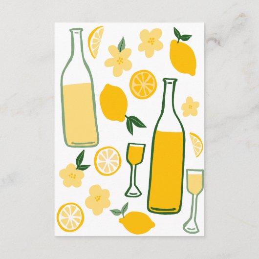 Limoncello Lemonade CUSTOM QR Brautparty Begleitkarte (Rückseite)