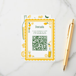 Limoncello Lemonade CUSTOM QR Brautparty Begleitkarte