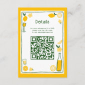 Limoncello Lemonade CUSTOM QR Brautparty Begleitkarte (Vorderseite)