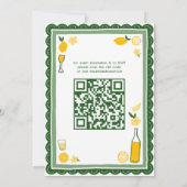 Limoncello Lemonade CUSTOM QR Brautparty Einladung (Rückseite)