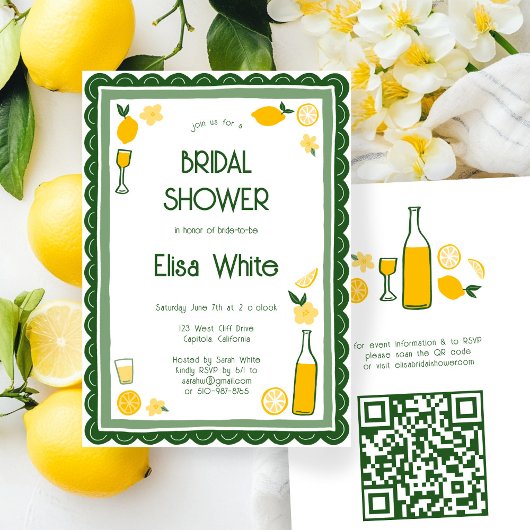 Limoncello Lemonade CUSTOM QR Brautparty Einladung