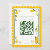 Limoncello Lemonade CUSTOM QR Brautparty Einladung (Rückseite)