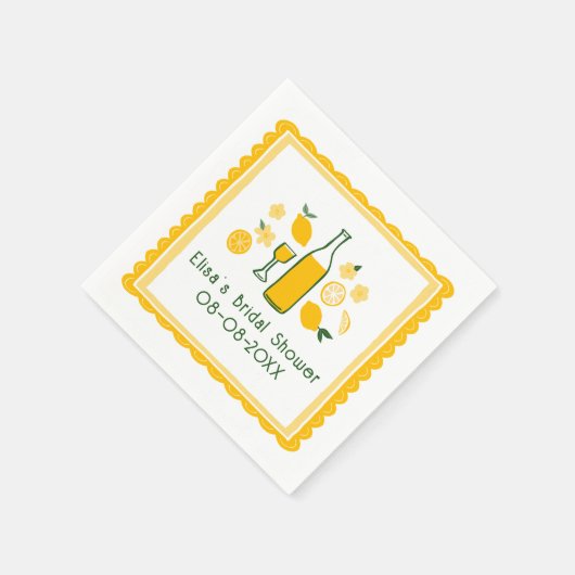 Limoncello Lemonade Lemon CUSTOM Brautparty Serviette (Ecke)