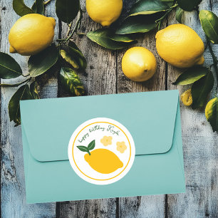 Limoncello Lemonade Lemon CUSTOM Geburtstag Runder Aufkleber