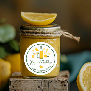 Limoncello Lemonade Lemon CUSTOM Geburtstag Runder Aufkleber