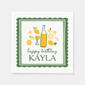 Limoncello Lemonade Lemon CUSTOM Geburtstag Serviette (Vorderseite)