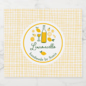 Limoncello Lemonade Lemon Gingham Handmade CUSTOM Alkoholflaschenetikett (Einzelnes Label)