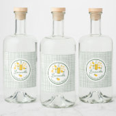 Limoncello Lemonade Lemon Gingham Handmade CUSTOM Alkoholflaschenetikett (Flaschen)