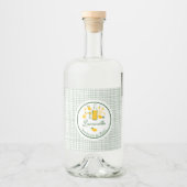 Limoncello Lemonade Lemon Gingham Handmade CUSTOM Alkoholflaschenetikett (Vorderseite)