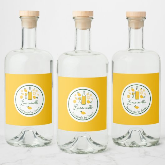 Limoncello Lemonade Lemon Kunsthandwerk CUSTOM Alkoholflaschenetikett (Flaschen)