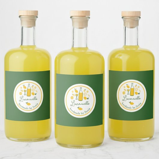 Limoncello Lemonade Lemon Kunsthandwerk CUSTOM Alkoholflaschenetikett