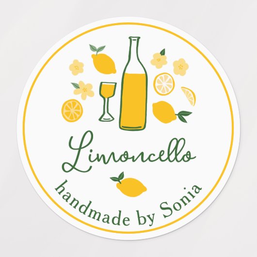 Limoncello Lemonade Lemon Kunsthandwerk CUSTOM Etiketten (Design 2)