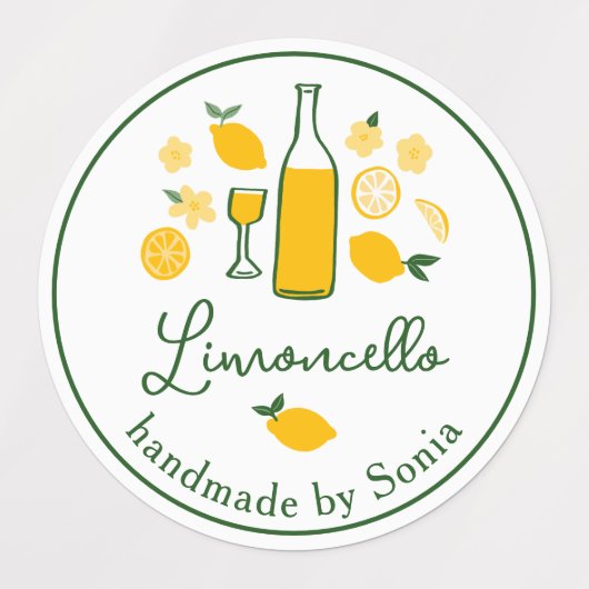 Limoncello Lemonade Lemon Kunsthandwerk CUSTOM Etiketten (Design 1)
