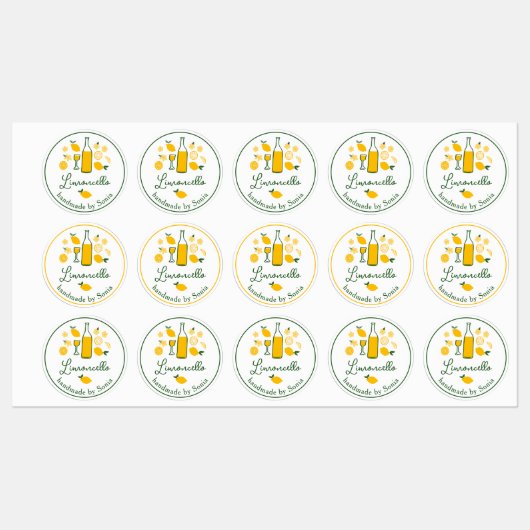 Limoncello Lemonade Lemon Kunsthandwerk CUSTOM Etiketten (Blatt)