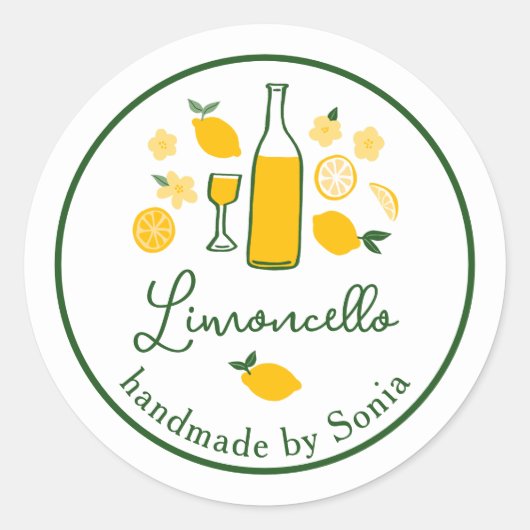 Limoncello Lemonade Lemon Kunsthandwerk CUSTOM Runder Aufkleber (Vorderseite)