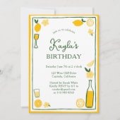 Limoncello Lemonade Lemons CUSTOM BIRTHDAY PARTY Einladung (Vorderseite)