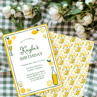 Limoncello Lemonade Lemons CUSTOM BIRTHDAY PARTY Einladung