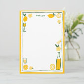 Limoncello Lemonade Lemons CUSTOM Brautparty Dankeskarte (Stehend Vorderseite)