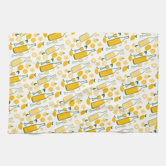 Limoncello Lemonade Lemons Niedlich Sketch Zeichne Geschirrtuch (Horizontal)