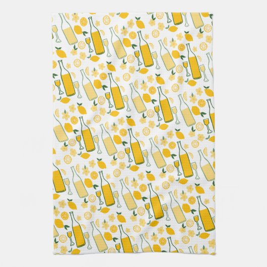 Limoncello Lemonade Lemons Niedlich Sketch Zeichne Geschirrtuch (Vertikal)