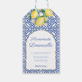 Limoncello Lemons Blue Tiles Brautparty Gevor Geschenkanhänger (Vorderseite)