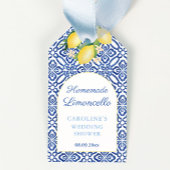 Limoncello Lemons Blue Tiles Brautparty Gevor Geschenkanhänger