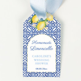 Limoncello Lemons Blue Tiles Brautparty Gevor Geschenkanhänger