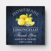 Limoncello Lemons Blue Wood Print Wedding Fotoplatte (Vorderseite)