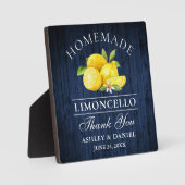 Limoncello Lemons Blue Wood Print Wedding Fotoplatte (Vorderseite)
