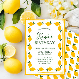 Limoncello Lemons CUSTOM Niedliche Geburtstag PART Einladung