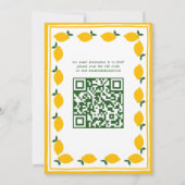 Limoncello Lemons CUSTOM QR Brautparty Einladung (Rückseite)