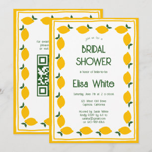 Limoncello Lemons CUSTOM QR Brautparty Einladung