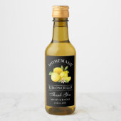 Limoncello Lemons Dank Black Mini Flaschen Labels Weinetikett (Vorderseite)