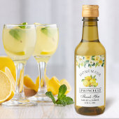 Limoncello Lemons Floral Mini Flaschen Labels Weinetikett