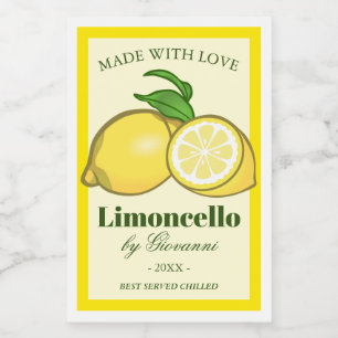 Limoncello Likör   Limoncino Zitronen Lebensmitteletikett