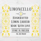 Limoncello Likörr Extravagant Wedding Guest Gefall Alkoholflaschenetikett (Einzelnes Label)