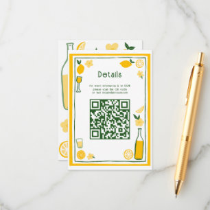 Limoncello Limonade Individueller QR-Junggesellinn Begleitkarte