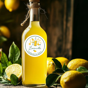 Limoncello Limonade Zitronen Handgemachte Handwerk Runder Aufkleber