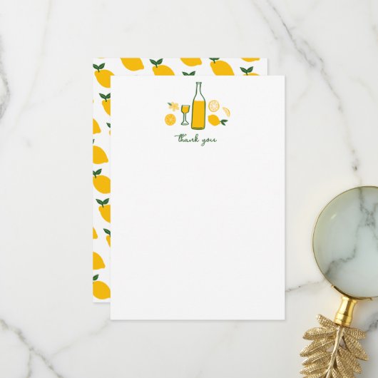 Limoncello Limonade Zitronen INDIVIDUELLER Geburts Dankeskarte (Vorderseite/Rückseite Beispiel)