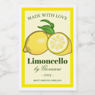 Limoncello LiQueur | Limoncino Lemons Lebensmitteletikett