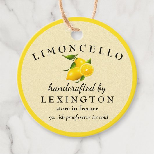 Limoncello Modern für eine Flasche Geschenkanhänger (Vorderseite)